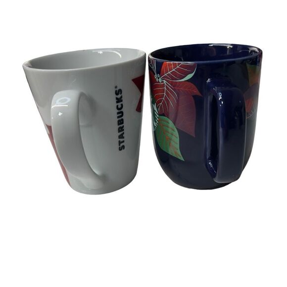 🎄2 Christmas cups!! Starbucks 2012 Christmas Red Fox with Bird & poinsettia mug - Picture 7 of 15